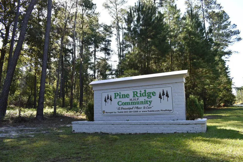 Pine Ridge Community entrance sign