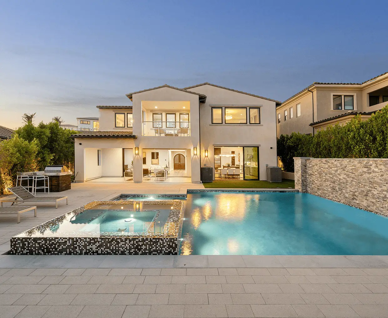 Spacious backyard with swimming pool